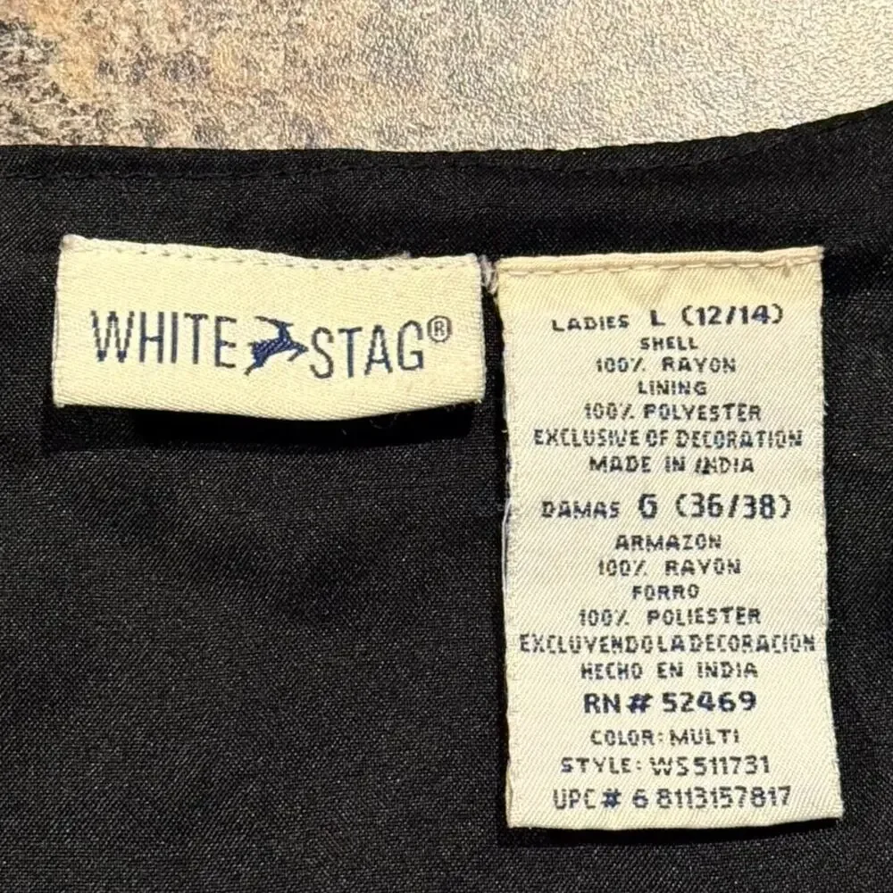 Vest Velour Embroidered Floral Black L Boho Patchwork Artsy Festival 90s Hippie - Picture 3 of 9